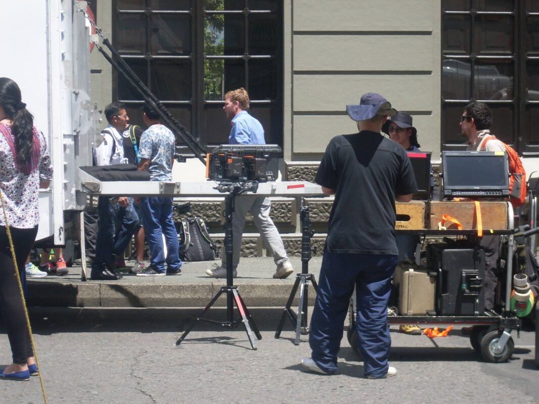 Una foto que me tomaron dentro del rodaje de "Made in América", película con Tom Cruise.